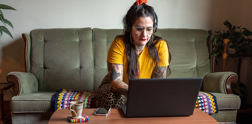 Person using laptop to make a booking