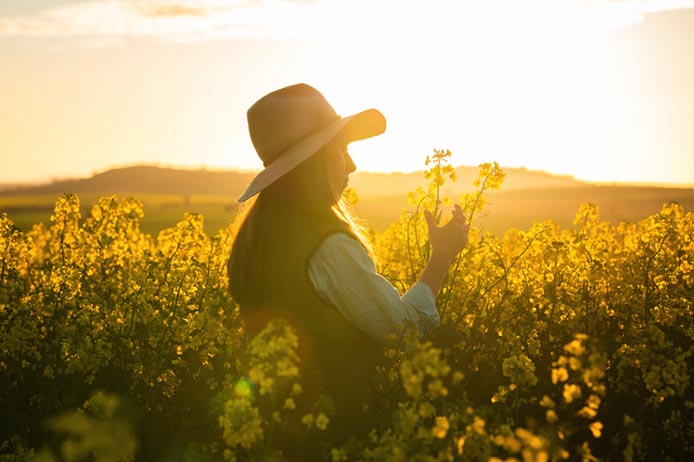 Portrait of a person in a field