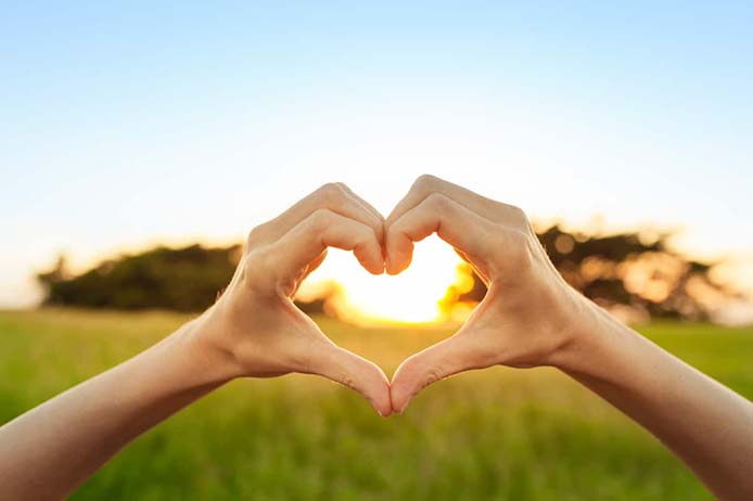 Love heart with hands
