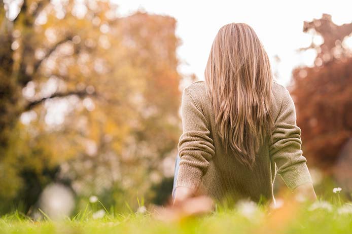 Woman on grass