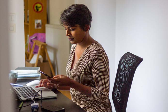Woman sitting at desk