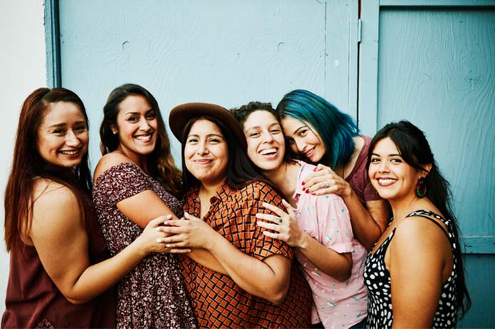 Six women smiling