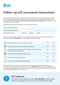 Follow-up self-assessment instructions cover thumbnail