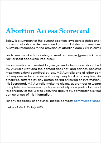 Abortion Access Scorecard (Cover Thumbnail Image)