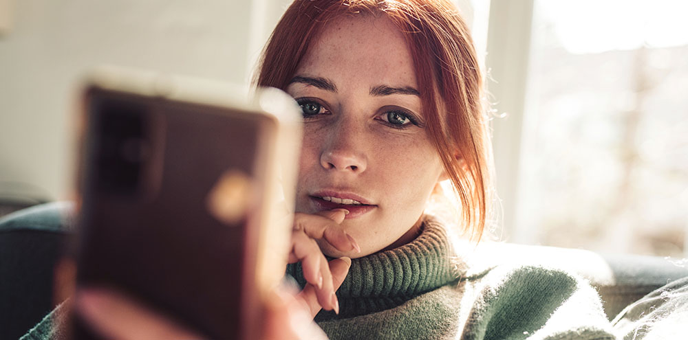 Woman using smart phone